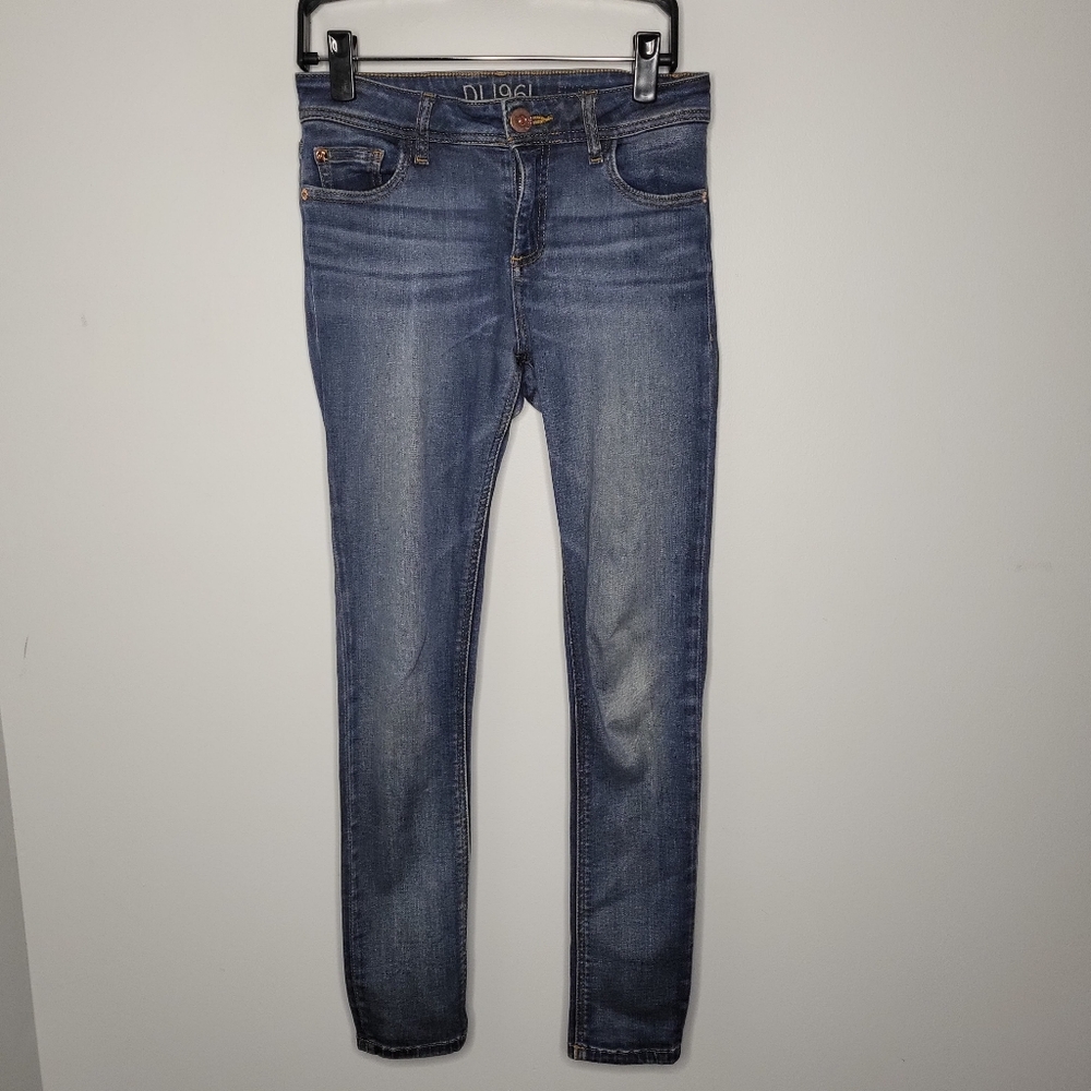 DL1961 Florence Instasculpt Mid-Rise Skinny Ankle Jean Falcon Wash Sz 25 Spring